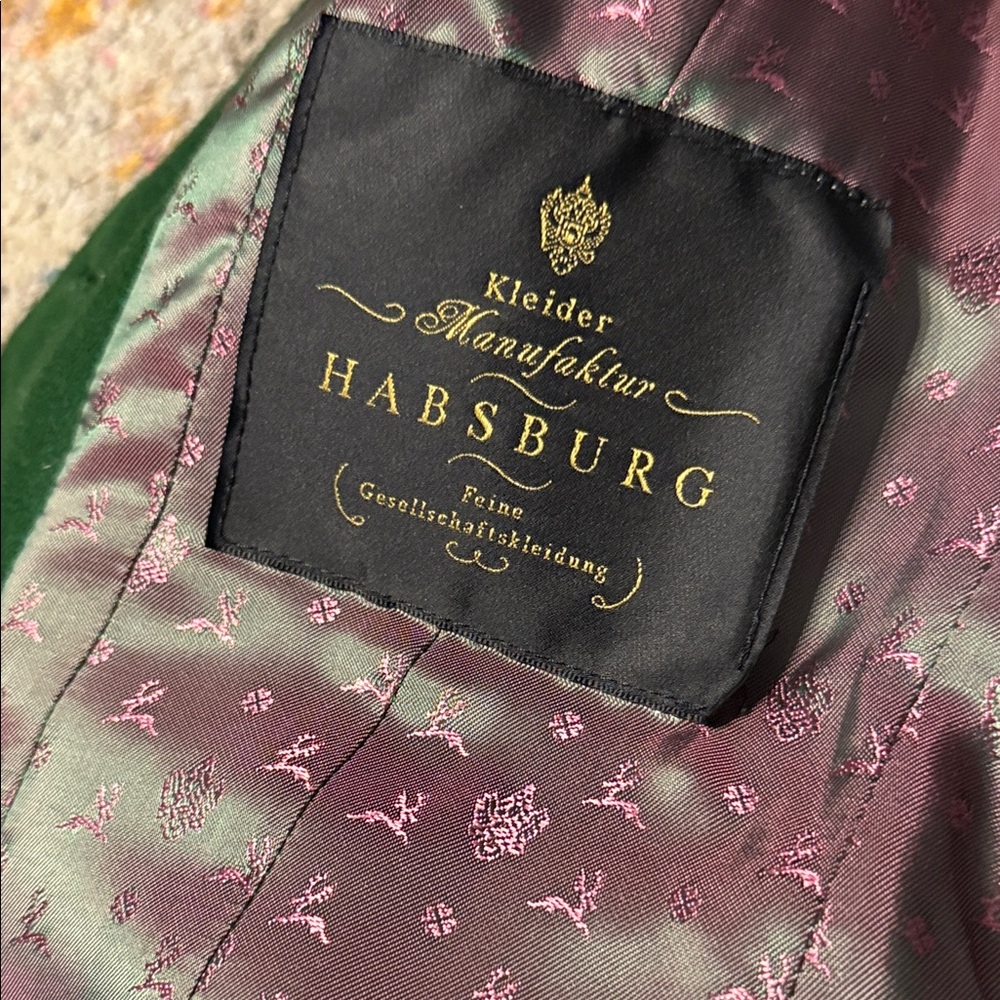 Kleider Manufaktur Habsburg Gray Women's Jacket with Green Trim & Horn Buttons 4 - Picture 7 of 12